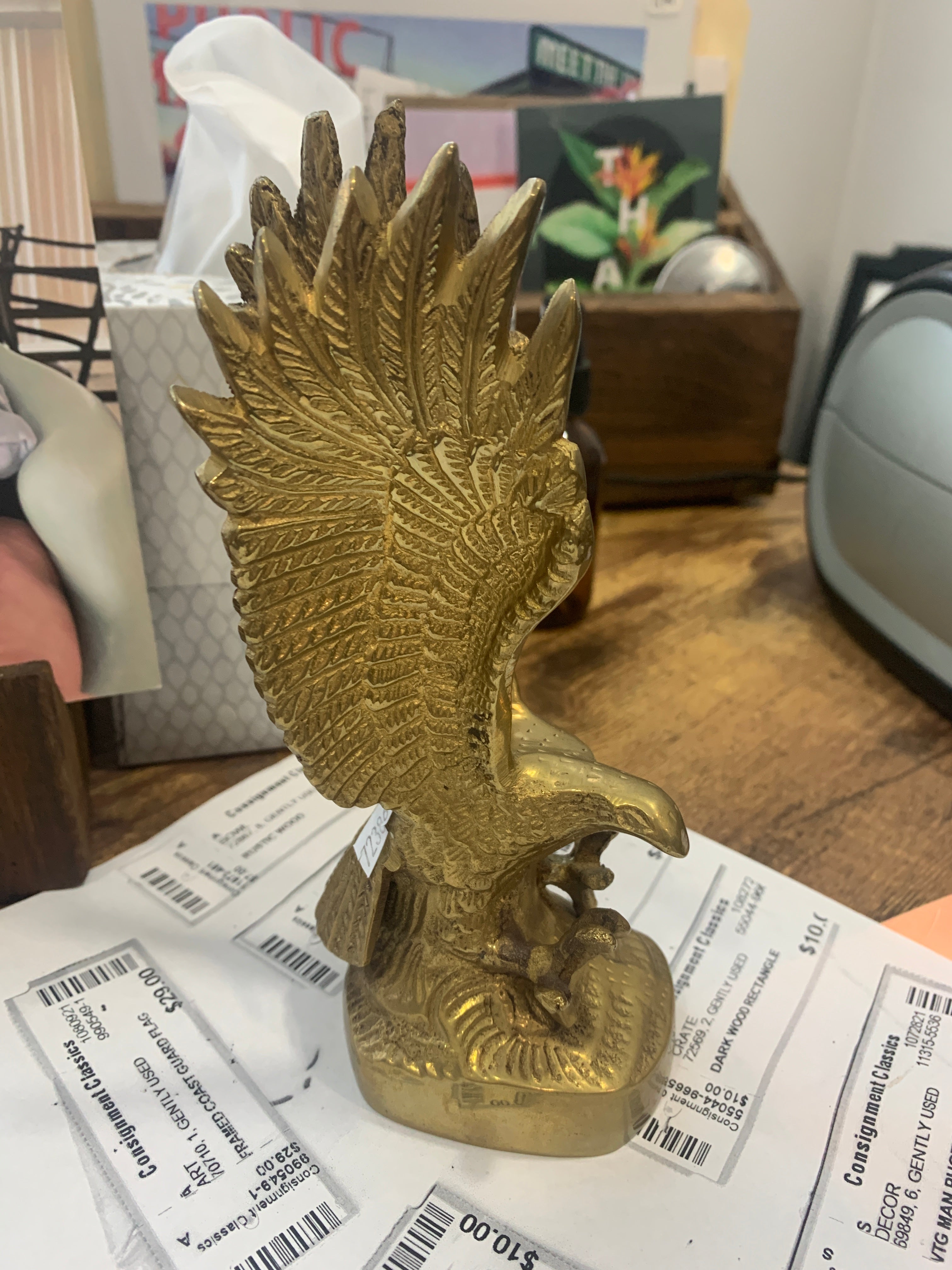 Brass Eagle Bookend