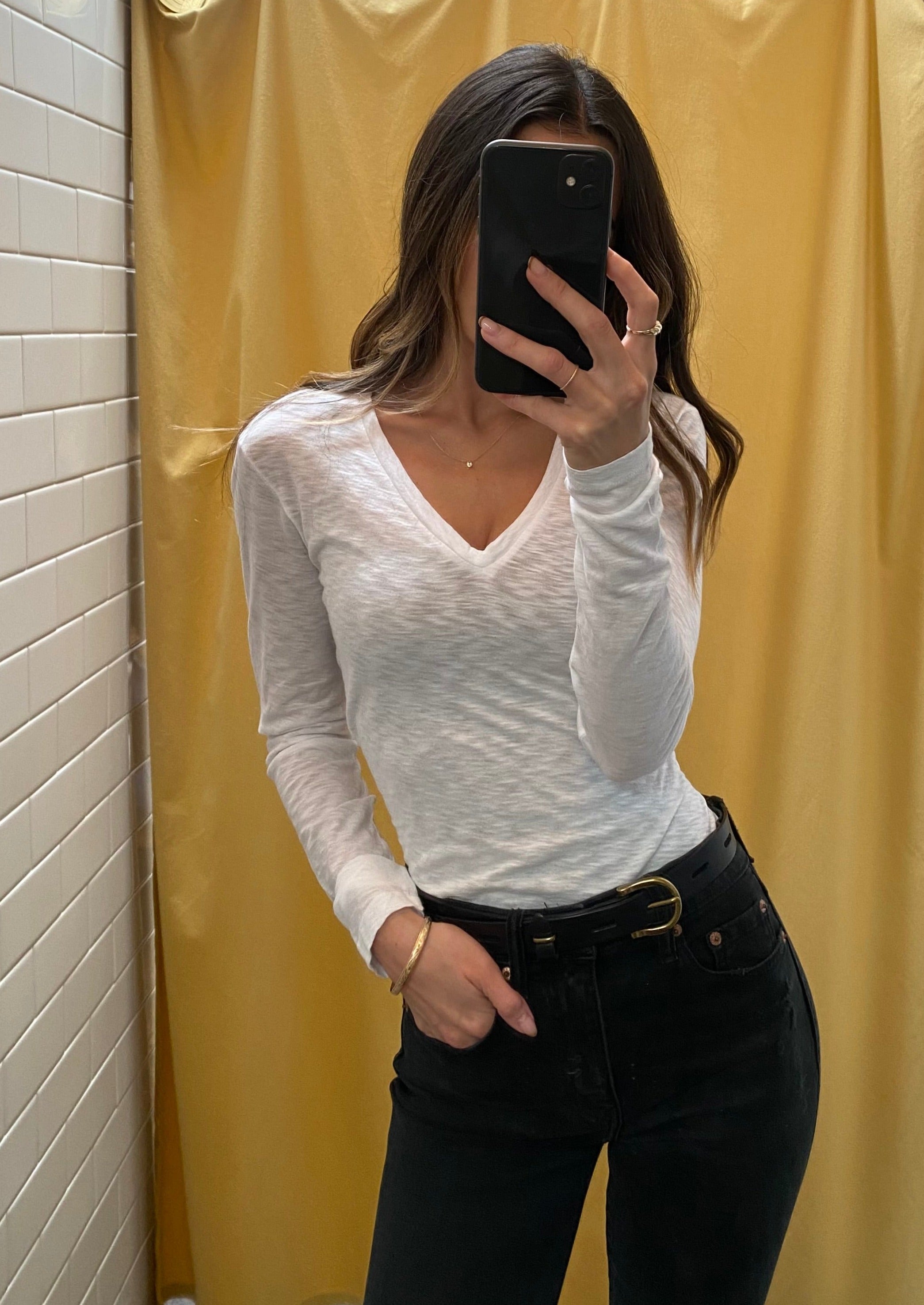 White Supima Long Sleeve