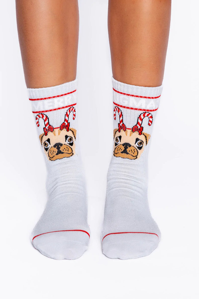 Merry Puggin Fun Socks