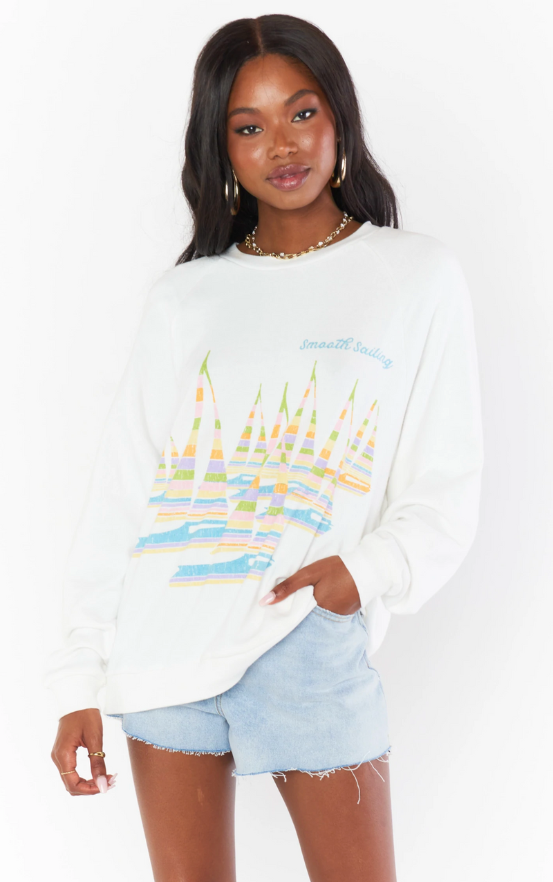 sailboat graphic sweatshirt