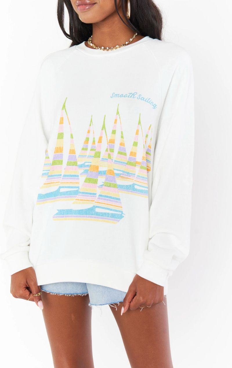 sailboat graphic sweatshirt