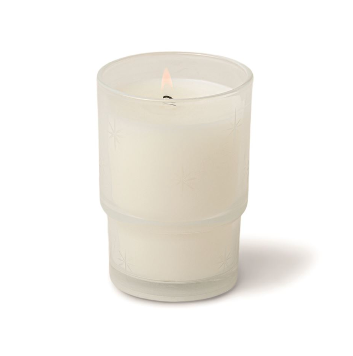 Noel Etched Stars Candle Persimmon Chestnut