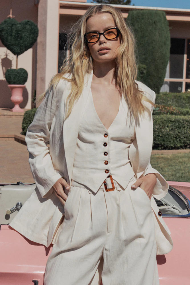 Every Day Linen Blazer Cream