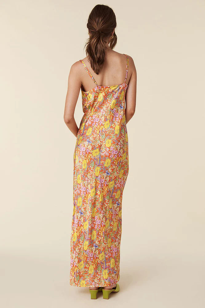 Bias Strappy Maxi Dress Sunset Floral
