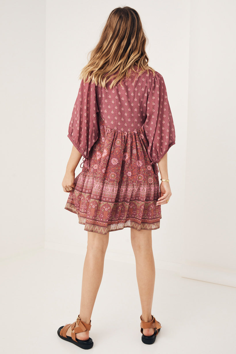 Utopia Tunic Mini Dress Berry