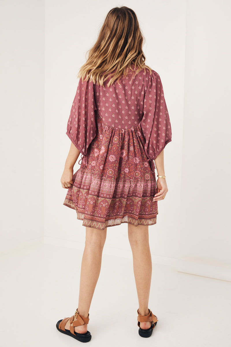 Utopia Tunic Mini Dress Berry