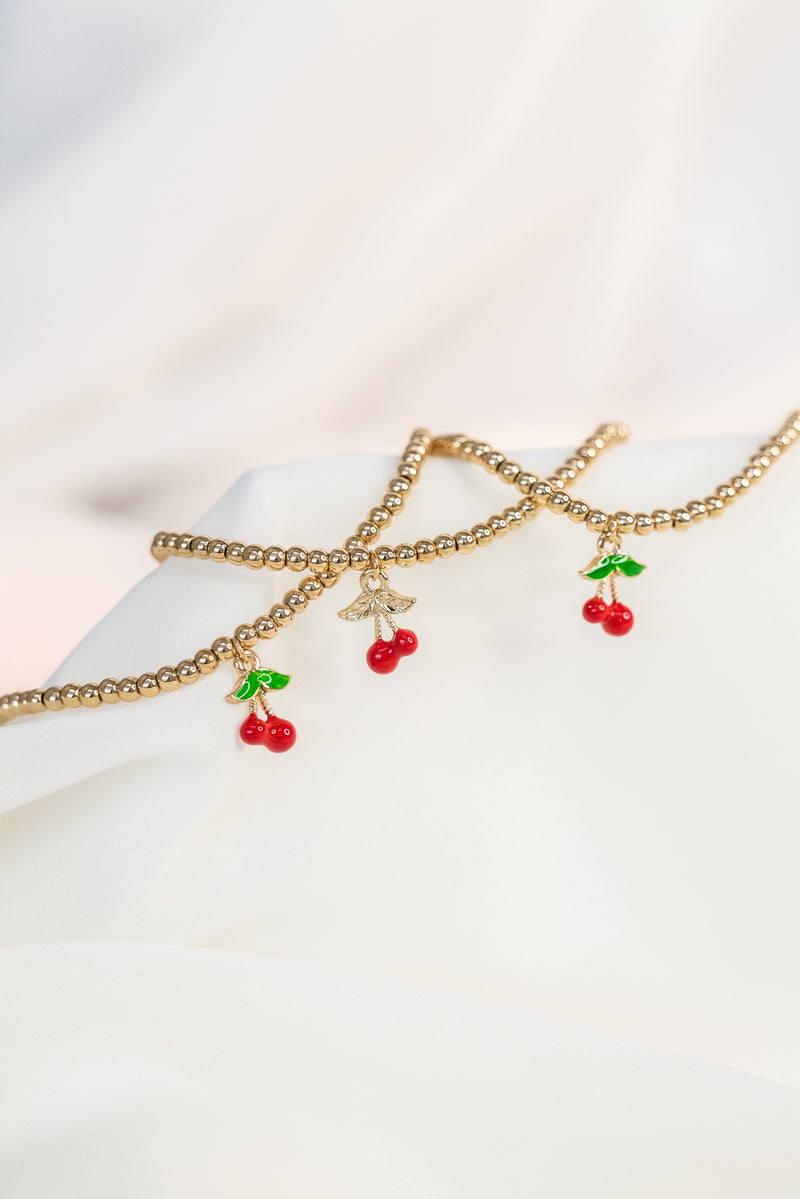 Gold Cherry Bracelet