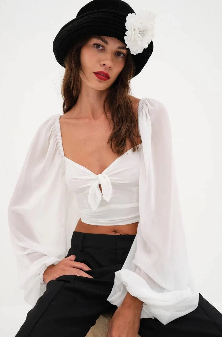 White Trisha Crop Top