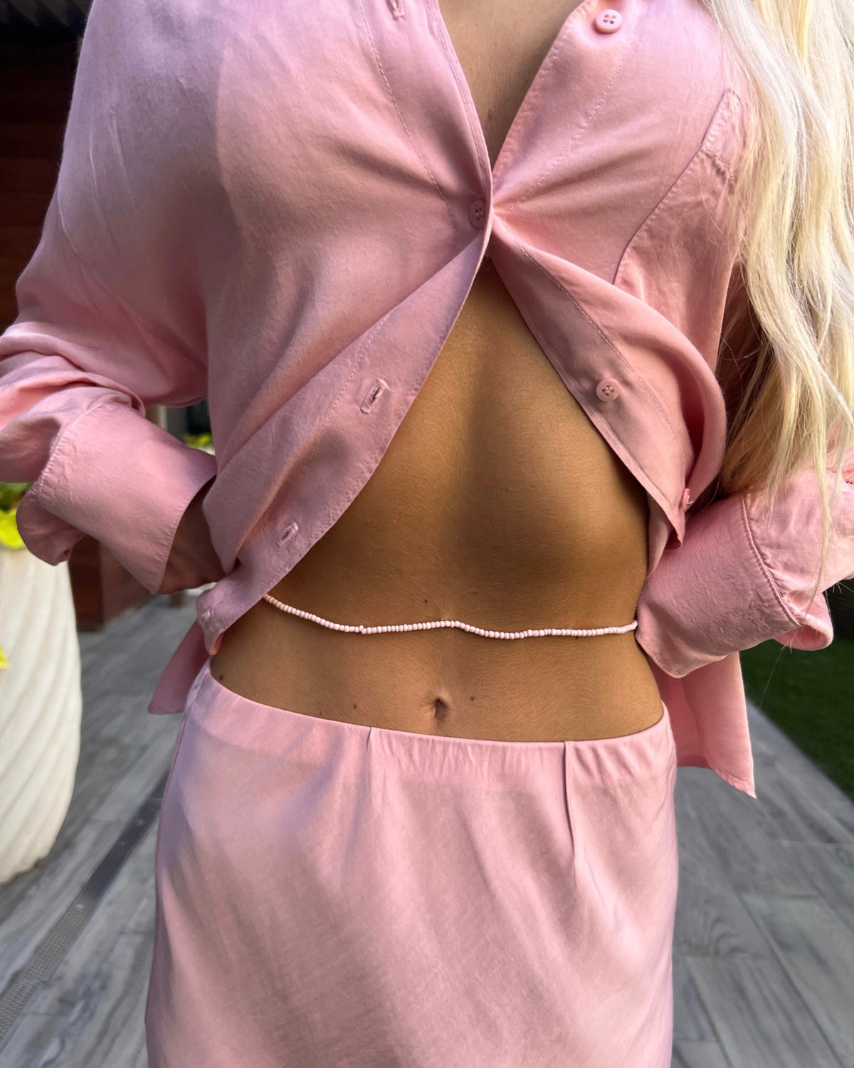 Beaded Belt Light Pink