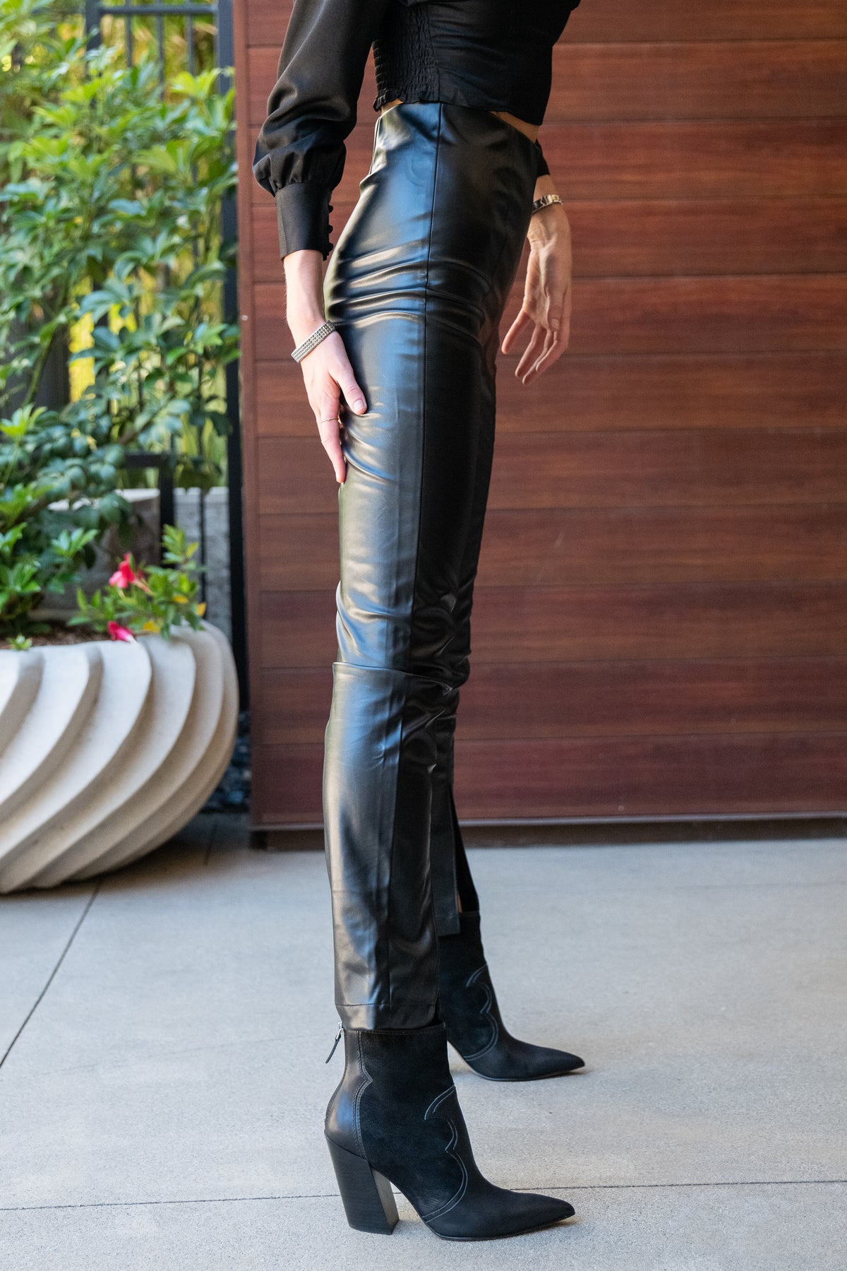 Black Katy Leather Pants