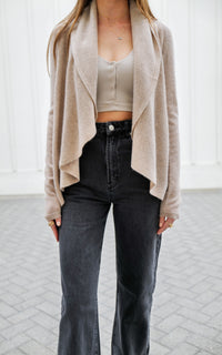 Sand Organic Open Cardigan