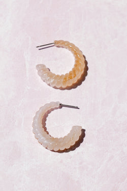 Clear Shell Twist Hoops