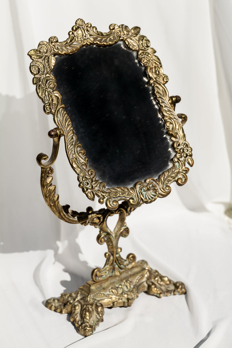 Brass Standing Antique Mirror